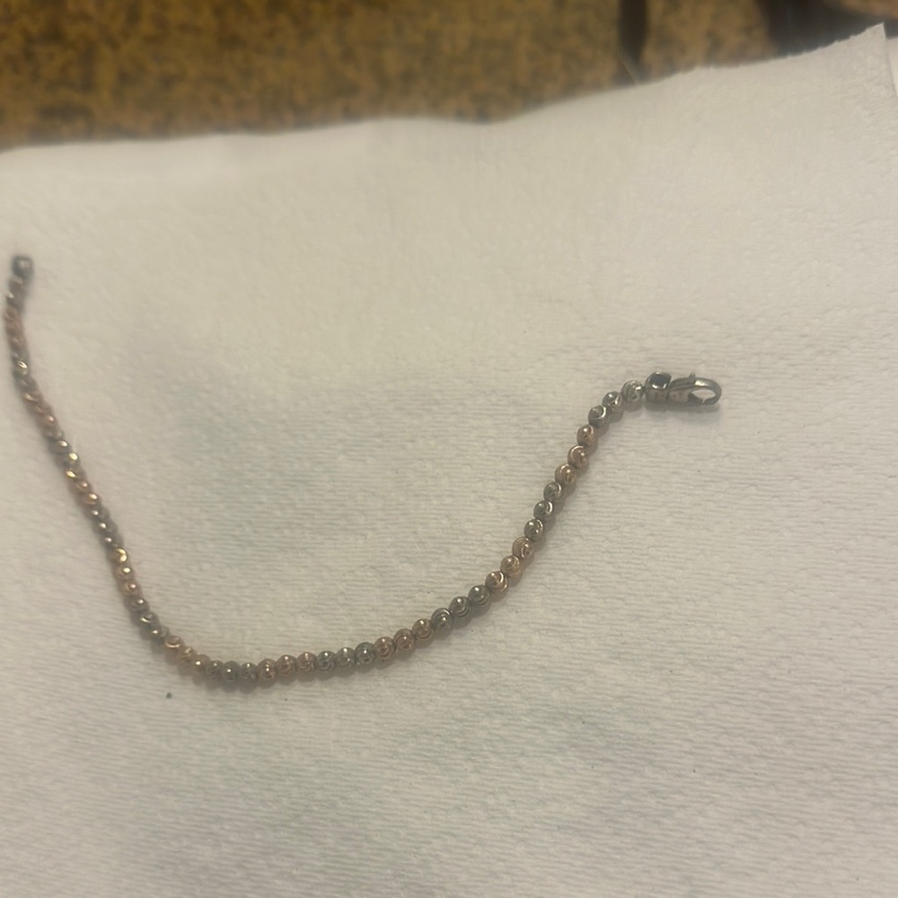 Chic Metallic Beaded Ankle Bracelet - image 1